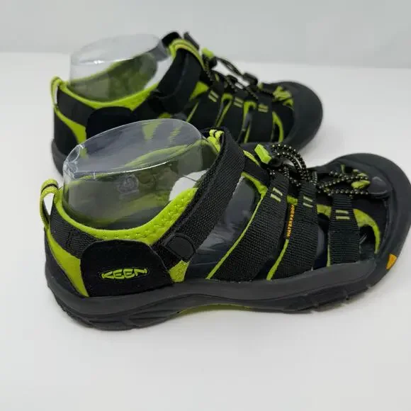 Keen Newport H2 Sandals Big Kids 6 Black Neon Green Hiking Sandals EUC - Picture 9 of 13